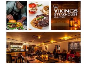 Enjoy a Mouth-Watering 2 Course Meal for Two with Sides & Wine for ONLY €45 in the Critically Acclaimed Vikings Steakhouse, Clontarf!